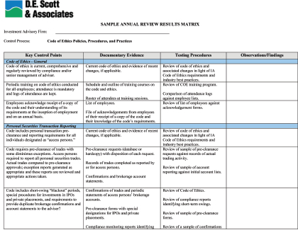 D.E. Scott Investment Management Compliance Services